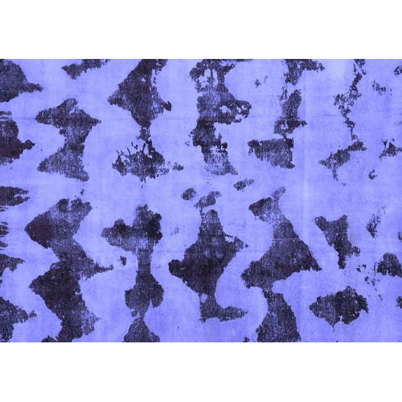 Ahgly Company Machine Washable Indoor Rectangle Abstract Blue Modern Area Rugs, 4' x 6'