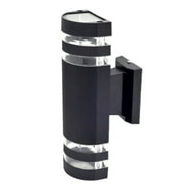 WNEXOPE 12In Square Up and Down Outdoor Wall Lights, Modern Black Exterior Light Fixture Aluminum Waterproof Porch Lights Outdoor Wall Mount Lamp for House Porch Garage, 3000K Warm White