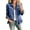 BU3, variant on Womens Jackets Solid Color Ruffle Hem Cropped Denim Jacket 3/4 Sleeve Lapel Collar Casual Fall Tops for Women Black L