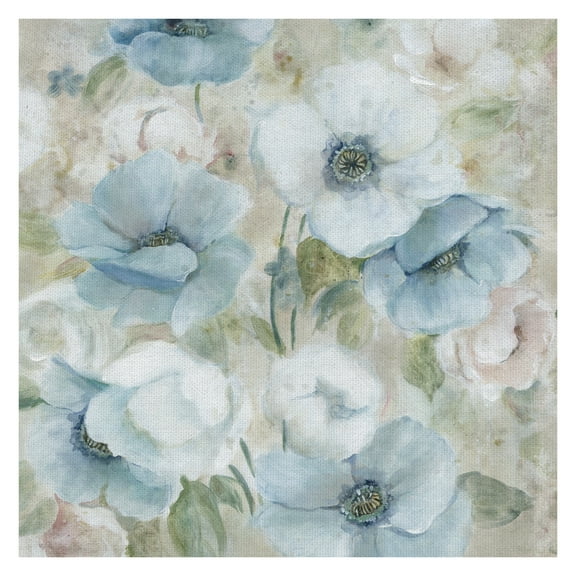 Masterpiece Art Gallery Pastel Garden I White Flowers By Carol Robinson Canvas Art Print 30" x 30"