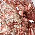 thumbnail image 2 of Vickerman 17" Rose Gold Pearl Glitter Poinsettia Artificial Christmas Stem, 3 per Bag, 2 of 4