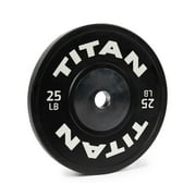 Titan Fitness 25 LB Elite Olympic Bumper Plate, Competition Weight Plates, Rubber w/ Steel Insert, Sold as a Pair