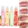 Kpudyod 1/6pcs Roll On Lip Gloss Fruit Flavored Lip Gloss Moisturizing Lip Oil Transparent Lip