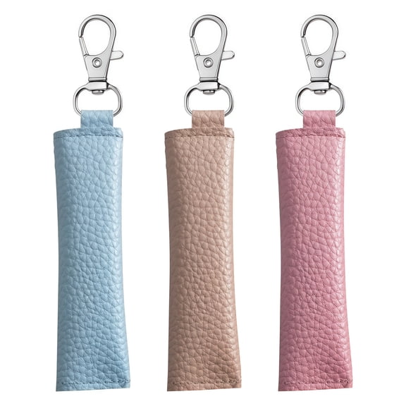 3 PCS Pure Color Coin Pouch With Keychain For Daily Use Essential Storage