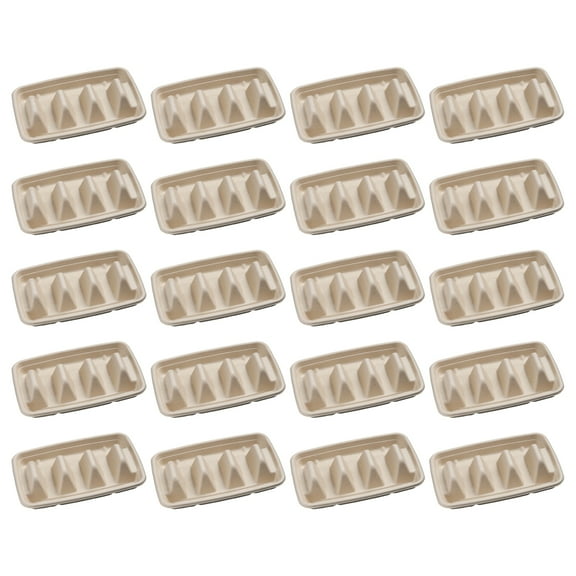 Shoreew 10/20Pcs Disposable Taco Holders for Parties Sturdy Taco Tray Holder with Dividers Eco-Friendly Taco Plates Packaging Box for Events Taco Bar Serving Set