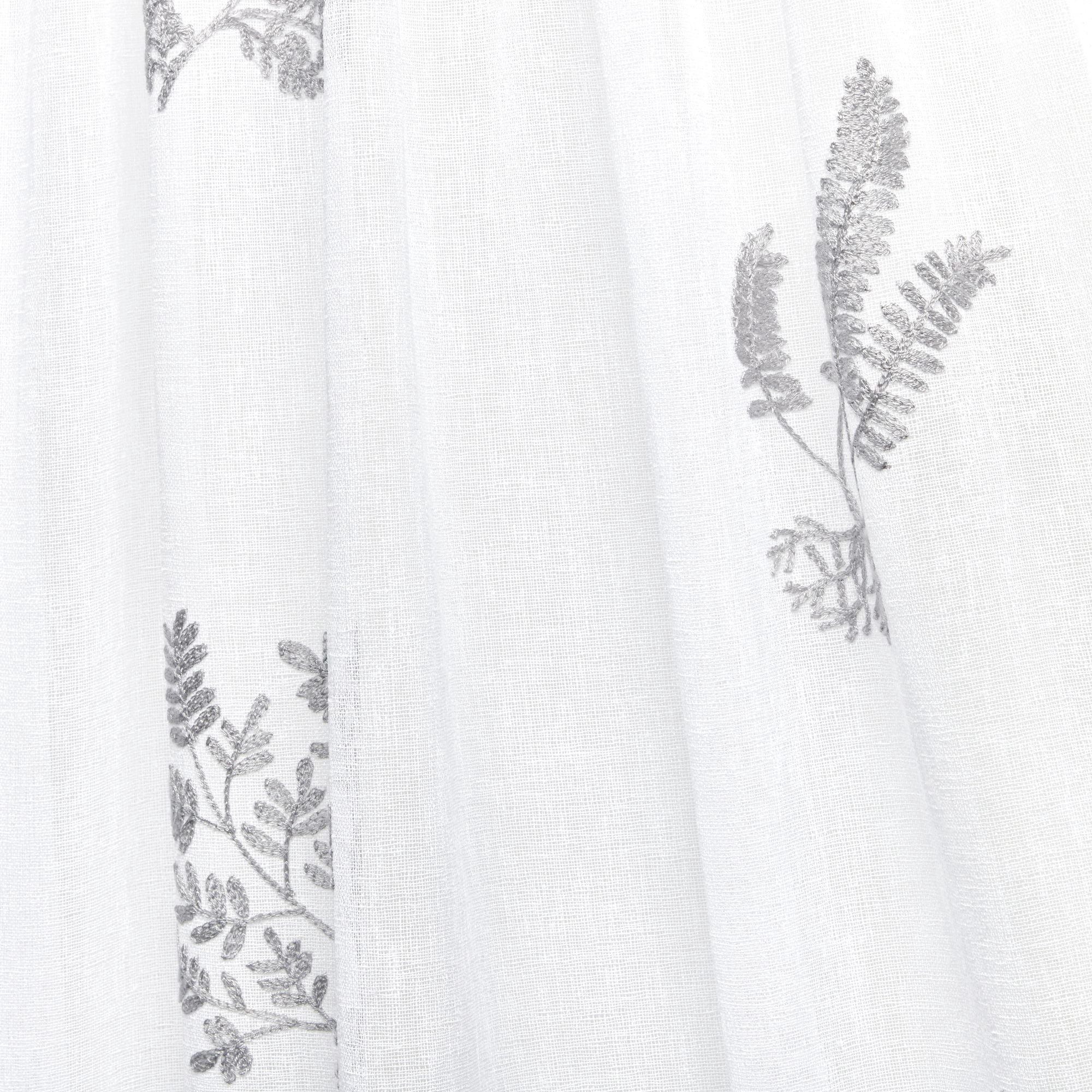 Nicole Miller New York Mabel Sheer Rod Pocket Curtain Panels, 54"x96", Grey, Set of 2