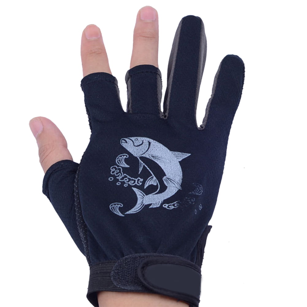 3 Fingers Cut Fishing Gloves Anti-slip Waterproof Skidproof Sun Protection 