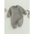 thumbnail image 3 of Bagilaanoe Newborn Baby Girl Boys Fall Jumpsuit Letter Embroidery Long Sleeve Bodysuit 3M 6M 12M 18M Infant Casual One Piece Rompers, 3 of 8
