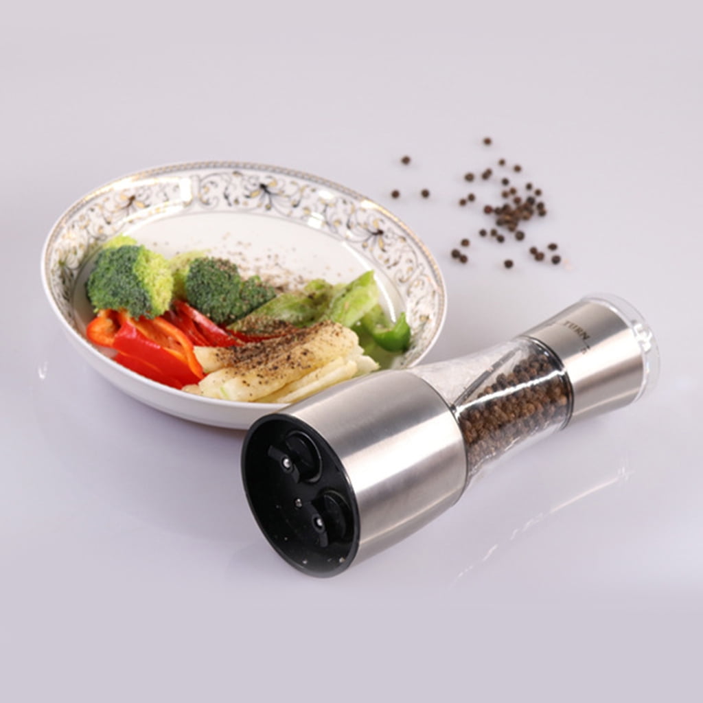 Geemin Stainless Steel Salt Pepper Grinder Set Shaker Adjustable Coarseness Refillable