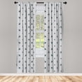 thumbnail image 5 of Ambesonne Airplane Window Curtains, Travel Stripes, Each 28" W x 95" L, Petrol Blue Black White, 5 of 5