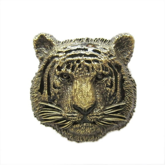 Vintage Bronze Plated King of Animal Tiger Wildlife Belt Buckle Boucle de Ceinture