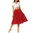 thumbnail image 2 of Allegra K Women's Polka Dots Elastic Waist Flowy A-Line Midi Pleated Skirt, 2 of 6