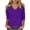 Purple, variant on BeiFu 3/4 Length Sleeve Womens Tops Cotton Tee Shirts For Women Plus Size Womens Tops Dressy Casual Plus Size Women Blouses Summer Spring Clothes For Women