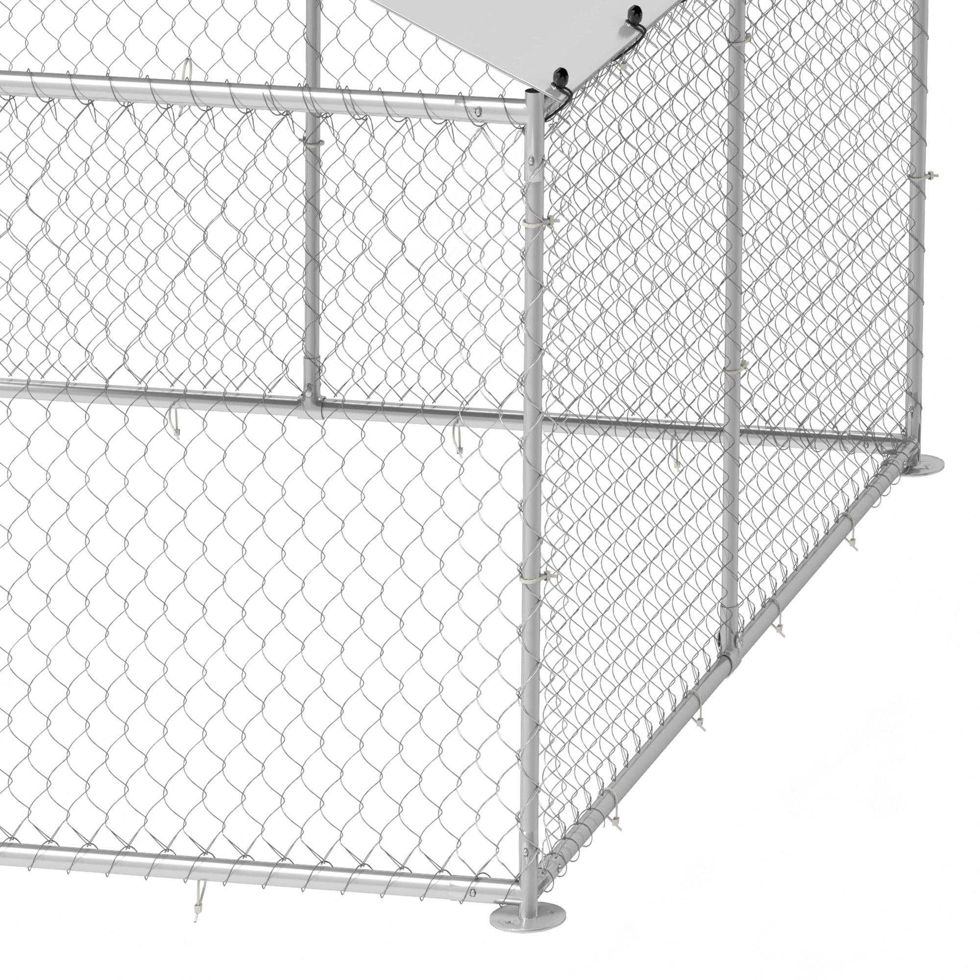 Uforic 7.5'x7.5' Outdoor Dog Kennel with Metal Dog Gate, Outdoor Dog Enclosure with Roof, Heavy Duty Dog Kennel for Backyard Farm