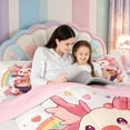 thumbnail image 4 of Manfei Axolotl Pattern King Size Comforter Sets,3D Printed Animal Comforters King Size,Pink Reversible,3-Piece,1 Comforter and 2 Pillowcases, 4 of 7