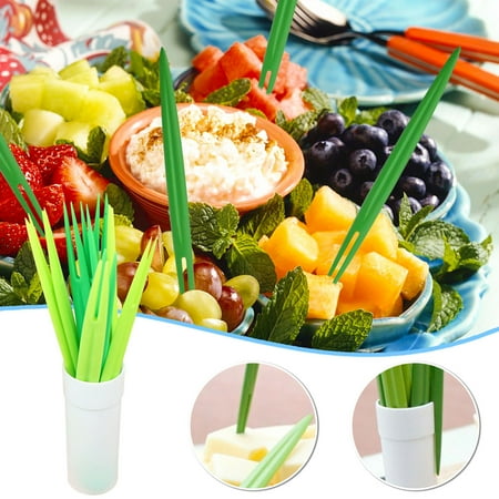

Hesxuno Fresh Bamboo Leaf Double Fork Fruit Fork Leaf Fruit Stick With Base Set Of 10 Small Forks For Kitchen Utensils On Clearance