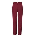 thumbnail image 5 of Women's Elastic High Waist Cropped Work Pants with Pockets, Professional Office Trousers with Hidden Zipper, Comfortable Suit Pants for Casual Wear, Business Attire, and Multiple Occasions Wine XL, 5 of 5