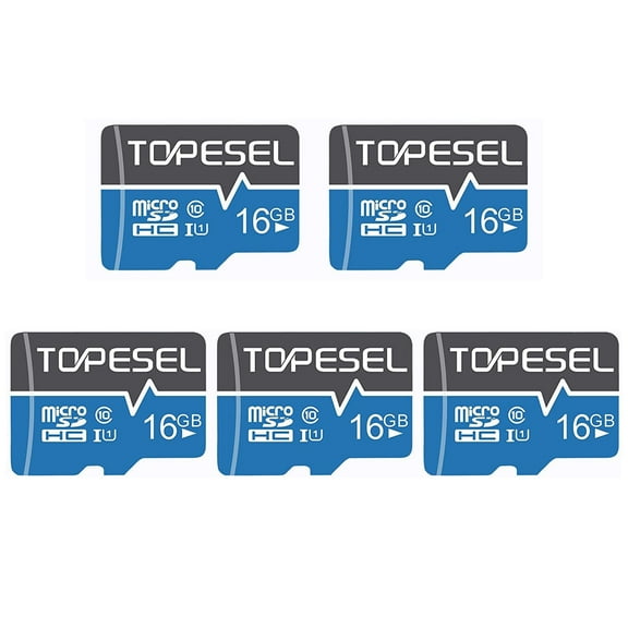 Micro SD Card with Adapter 5 Pack/16Gb for Nintendo Switch Phone Camera Topesel Class 10 UHS-I High Speed TF Memory Card Blue