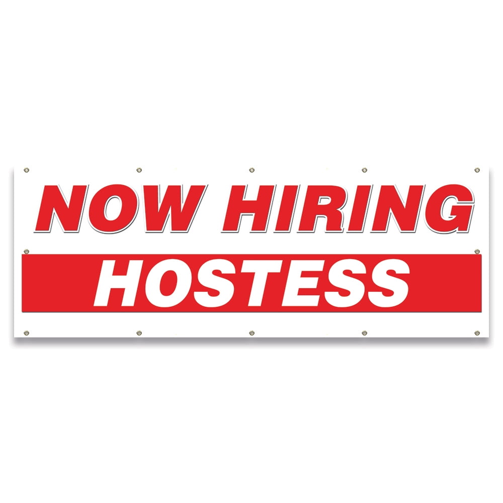 Now Hiring Hostess Banner Apply Inside Accepting Application Single