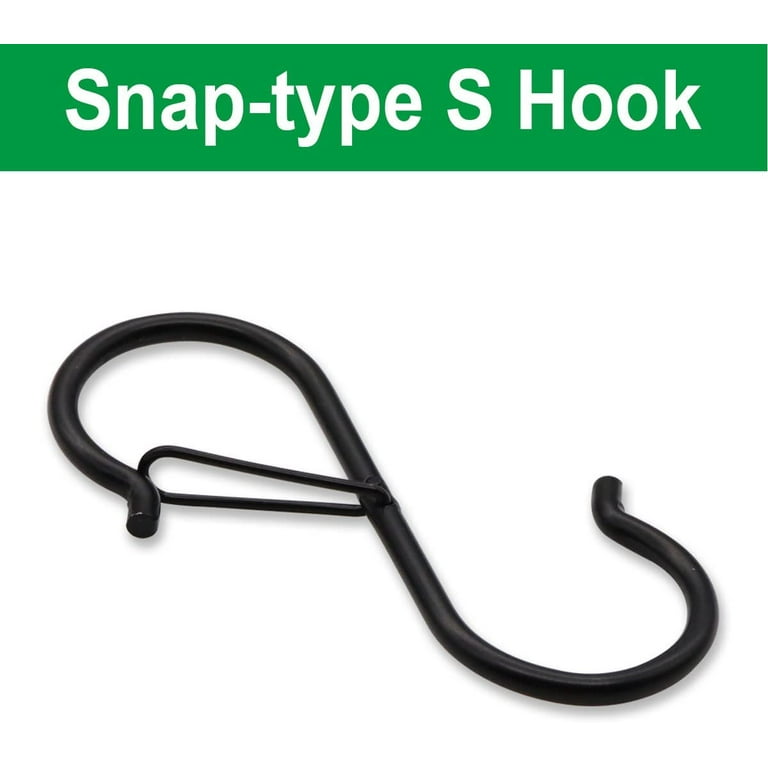 12 pcs 3.5 inch Black S Hooks,Heavy Duty S Shaped Hooks for Hanging  Rust-Proof S Hooks with Safety Buckle Design for Hanging Plants Coffee Cups  Pots and Pans Clothes Bags in Kitchen
