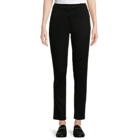 Wonder Nation Juniors School Uniform Stretch Twill Skinny Pants, Sizes 3-15