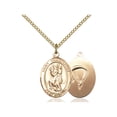 thumbnail image 1 of Gold Filled St. Christopher / Paratrooper Pendant 3/4 x 1/2 inches with Gold-Filled Lite Curb Chain, 1 of 1
