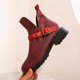 thumbnail image 5 of Botas cortas de invierno Wmkox8yii Mujer Cabeza Redonda Tacones Bajos Hebillas Metal, 5 of 9