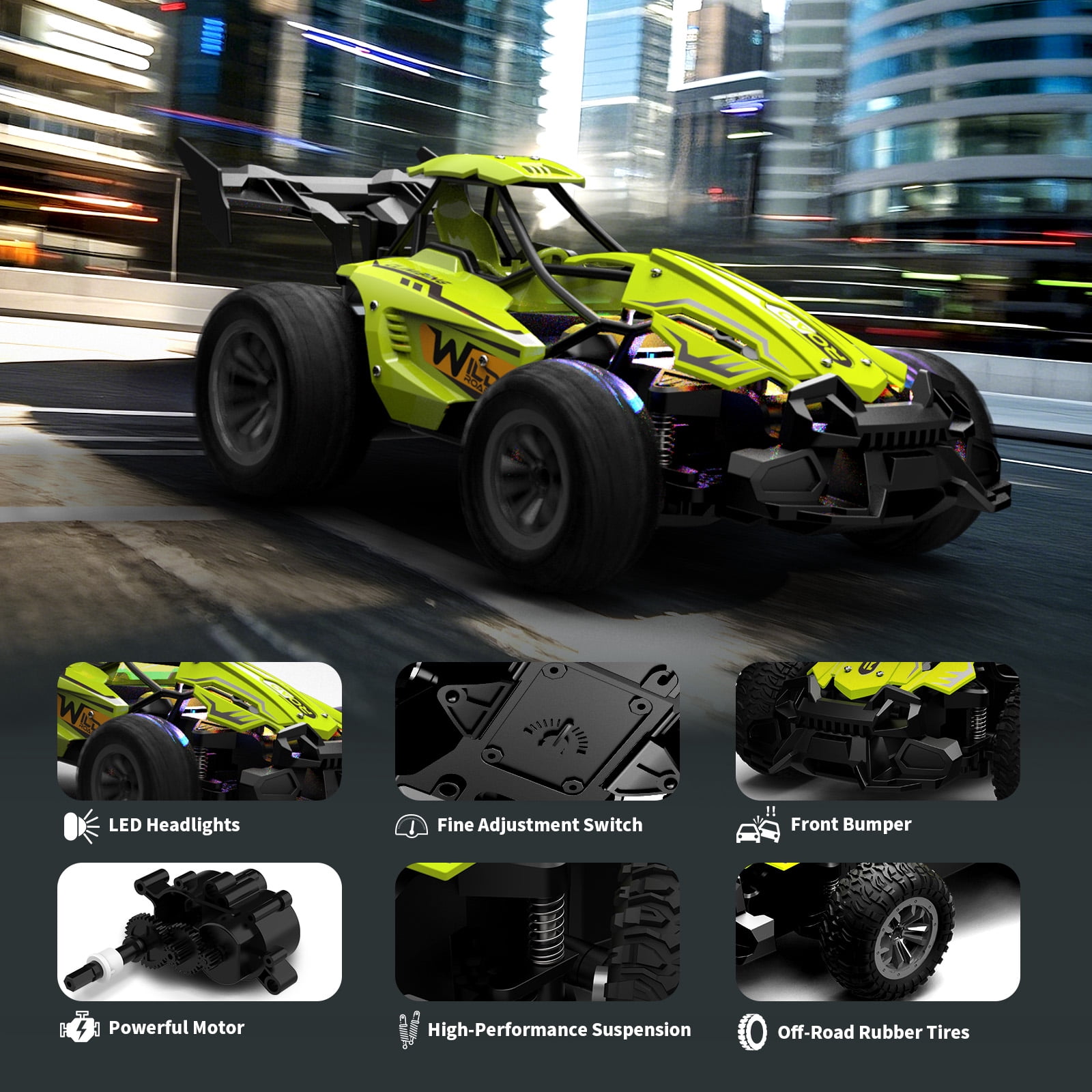 Dammyty Remote Control Cars, 2.4Ghz High Speed RC Car Toys for Boys Girls, All Terrain off Road RC Truck for Kids