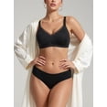 thumbnail image 3 of SHARICCA Women Comfort Seamless Wirefree Bra Lace Patchwork Smooth T-shirt Bra, 3 of 7