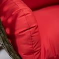 thumbnail image 4 of LeisureMod Beige Wicker Hanging Egg Chair with Stand and Cushion, Indoor Outdoor Swing for Patio, Bedroom, Garden (Red), 4 of 10