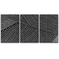 thumbnail image 5 of PixonSign Canvas Print Wall Art Set Cross Hatched Line Pattern Geometric Shapes Illustrations Modern Art Contemporary Edgy Dark Black and White for Living Room, Bedroom, Office - 24"x36"x3, 5 of 5