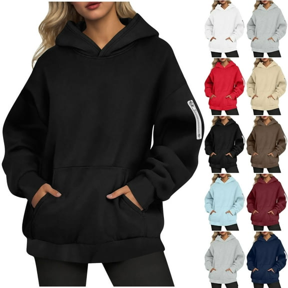 Womens Hoodie Long Sleeve Hoodie Womens Pullover Sweatshirt Cute Hoodies Coffee Sweatshirts for Women Fall Basics Women's Clothes