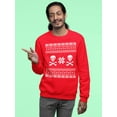 thumbnail image 2 of Skull & Crossbones Red Crew Neck Sweatshirt, 2 of 6