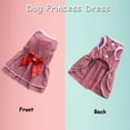 thumbnail image 4 of Dog Princess Dress Girl Bowtie Skirt Summer Puppy Plaid Cool Breathable Apparel Party Outfit for Small Dog Cat (XS, Red), 4 of 5