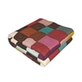 thumbnail image 3 of Horizontal Flannel Blanket Is Light Warm Soft Anti-Pilling Anti-Wrinkle Anti-Allergy And No Hair Loss For Bed And Sofa Camping Travel Saddlebrown Colorful Houndstooth Hand-Drawn Sketch_4, 3 of 8