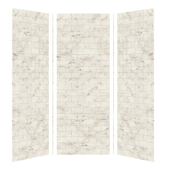 Transolid Swk363696 Saramar 36" W X 36" D X 96" H Three Panel Shower Wall Kit - Biscotti