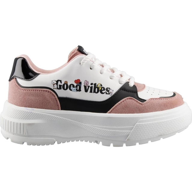 Bts Kpop Bt21 Tenis Plataforma Mujer Moda Casuales rosa 25