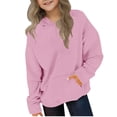 thumbnail image 2 of Bnwani Girls Hoodies Long Sleeve Oversized Fleece Sweatshirt Cute Plain Tops Pullover, 2 of 8