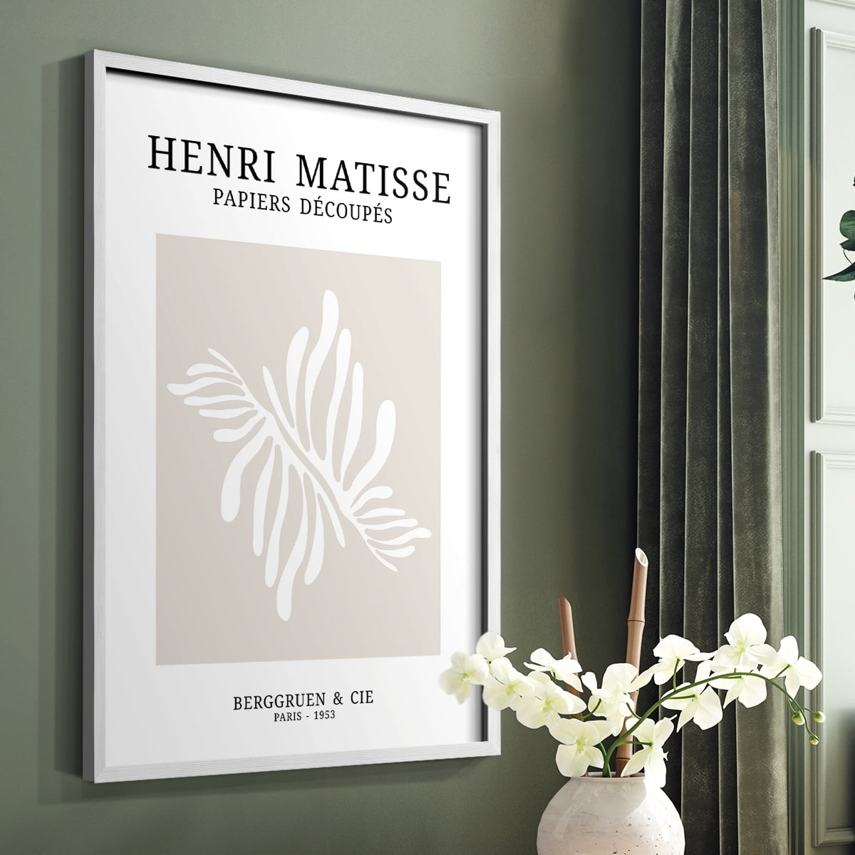 Matisse CDX in White Solid Wood Framed Print No Nail Hanging