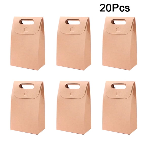 LOLIPPYY 20Pcs Cookie Containers Treat Boxes for Desserts Khaki Color Folding Portable 15.3X10X6In