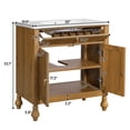 thumbnail image 2 of 30-Inch Walnut Bathroom Vanity: Seashell Resin Sink, Flip-Up Storage & Soft-Close Doors, 2 of 11