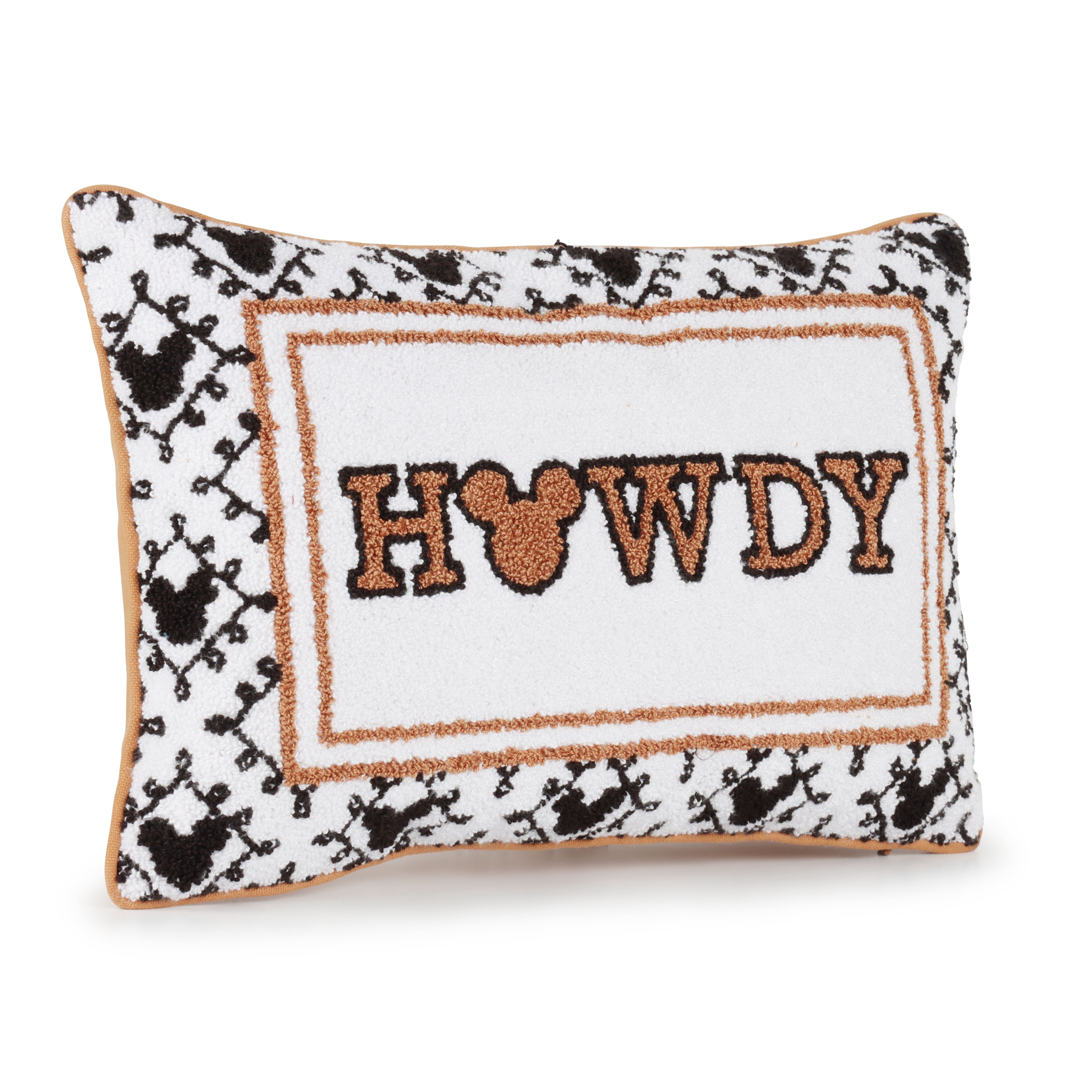 Disney Mickey Mouse Howdy Needlepoint Shaped Decorative Pillow, 16" x 10"