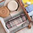 thumbnail image 3 of Hair Tools Storage with Heat Resistant Mat- Gray and White Checkered Pattern Printed Curling Iron Travel Bag/Flat Iron Case for Women, 3 of 8