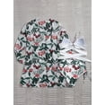 thumbnail image 4 of XCHQRTI Women Sexy Bikini Split Swimsuit Push up Sexy Suspender Cross Bundling Bathingsuit Mesh 3 Piece Printed Swimwear, 4 of 5