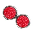 thumbnail image 3 of Qarigey 1 par de pendientes redondos de aro de acero inoxidable, pendientes sencillos con incrustaciones de diamantes de imitación Ropa, zapatos y accesorios Miscelánea Rojo brillante, 3 of 6