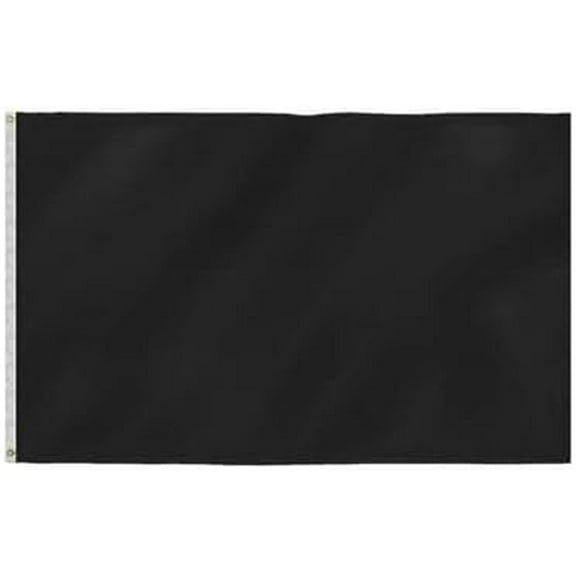 AGAS 5x8 Ft Blank Canvas Polyester Flag - Black Color - Vivid Color and Fade Proof with Canvas Header & Brass Grommets