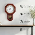 thumbnail image 7 of ZJQYDS Regulator Wall Clock with Pendulum,Imitation Red Wood Plastic Wall Clock Battery Operated,Vintage Decorative Wall Clocks for Living Room,Farmhouse,Office,Bedroom,Kitchen,Wall Decor, 7 of 7