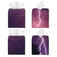 thumbnail image 2 of Picia Thunderstorm Violet Purple Pattern Tissue Box Cover,PVC Leather Square Holder,Tissue Box Holder with Magnetic Bottom,Facial Paper Organizer Dispenser-5.2"X5.2"X5.2", 2 of 8