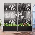 thumbnail image 2 of MAYEERTY Planter Box with Trellis Iron Black Rectangle 72x35x16in 3-Piece Set, 2 of 6