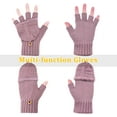 thumbnail image 4 of Winter Fingerless Gloves Mittens for Women Men Warm Wool Knitted Convertible Flip Top Mittens for Cold Weather, 4 of 6